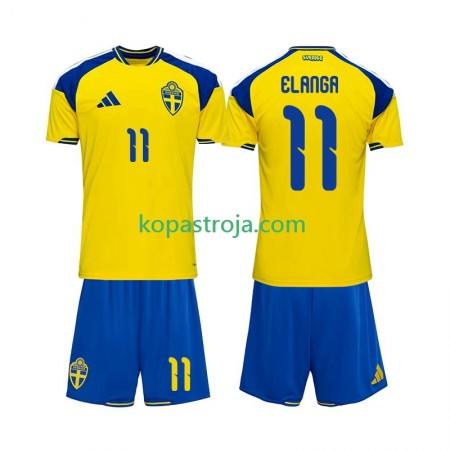 Billiga Fotbollströjor Sverige Anthony Elanga 11 Barn Hemma tröja 2026 Kortärmad